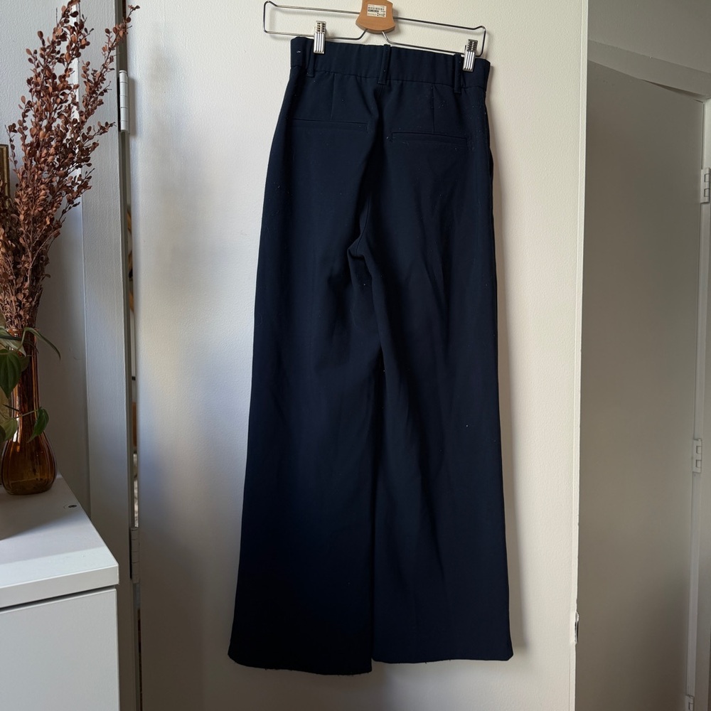 Abercrombie & Fitch Navy Wide-Leg Trousers - Picture 2 of 7